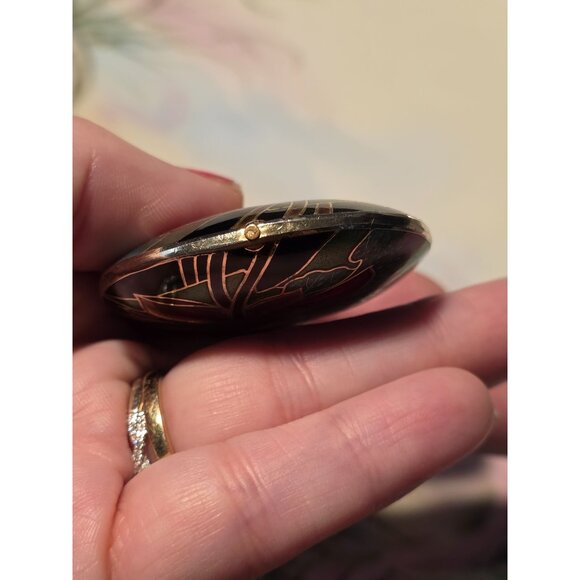 Vintage Cloisonne Lotus Pendant Necklace - Picture 3 of 8